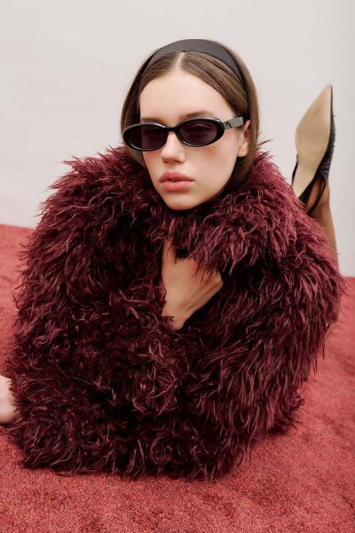MARA FUR JACKET MAROON