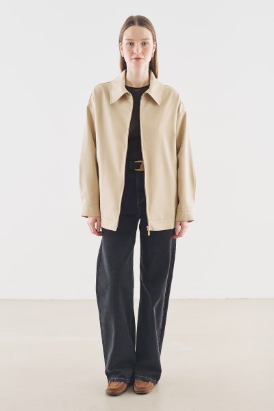 MANŞET DETAYLI CEKET BEJ