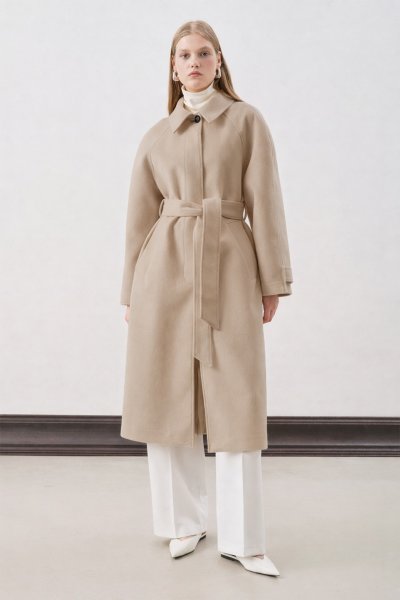 PREMIUM KAŞE UZUN KABAN BEJ 