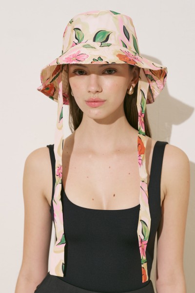 BAĞLAMALI BUCKET ŞAPKA PURE FLORAL