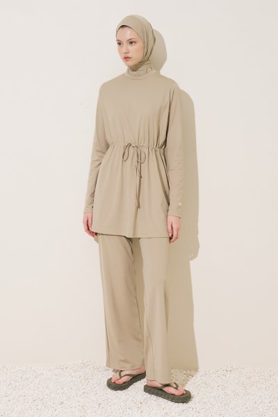 GENİŞ UZUN PAÇA MAYO PANTOLON YEŞİL 