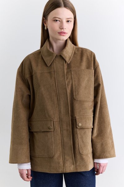 KADİFE WORKER CEKET CAMEL 