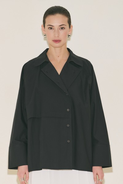 MILO KRUVAZE KAPAMA GÖMLEK SİYAH 