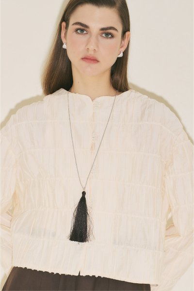 TEXTURED MIRINA BLOUSE PEARL 