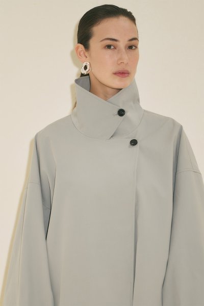 MELVA GENİŞ KOL KISA TRENÇKOT MAVİ 