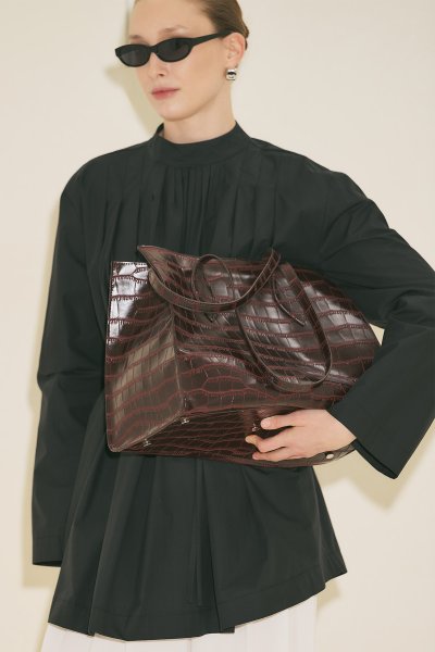 KABARTMA DERİ CITY ÇANTA BORDO 