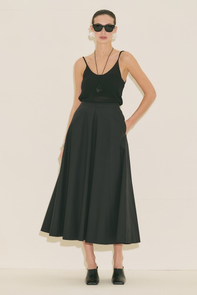 KUP DETAYLI KLOŞ ETEK SİYAH 