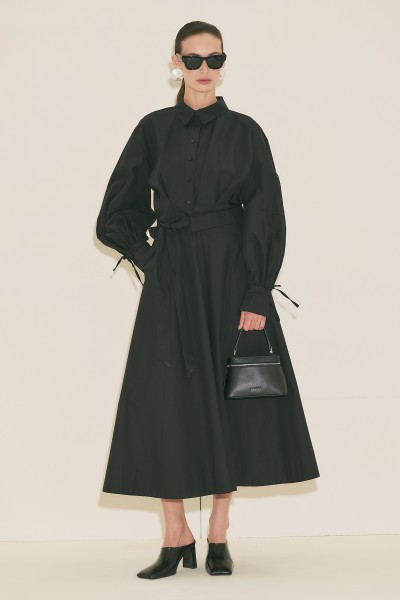 LABECA BAĞLAMALI GÖMLEK SİYAH 