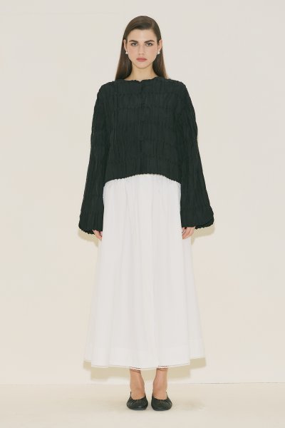 TEXTURED MIRINA BLOUSE BLACK 