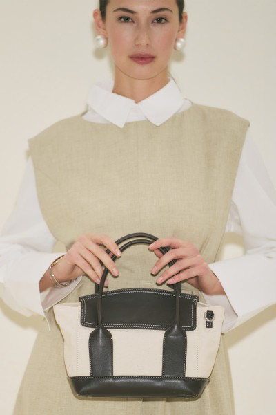 RUTH FLAP MINI CANVAS BAG BROWN