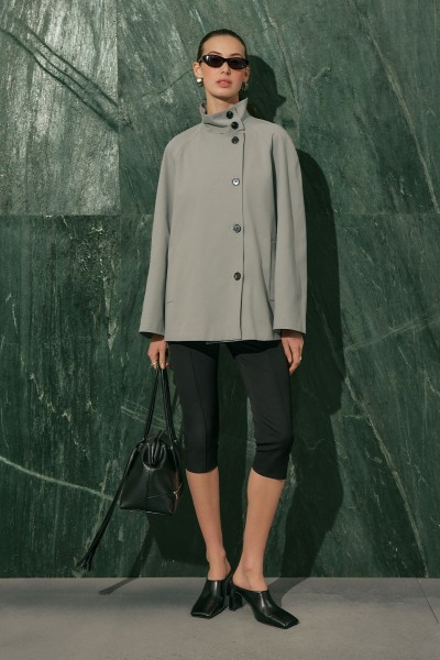 HENNA YÜKSEK YAKA TRENÇKOT MAVİ 