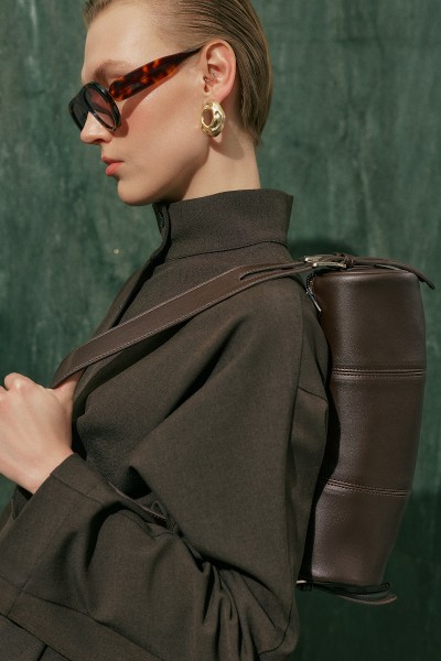 MORGAN OVAL BAG DARK BROWN 