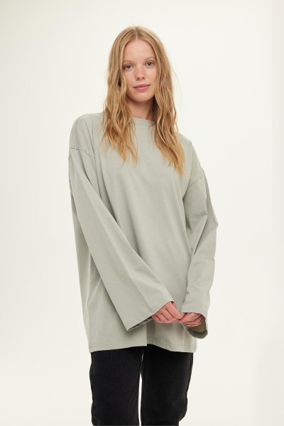 WIDE SLEEVE OVERSIZED TSHIRT GRAY 