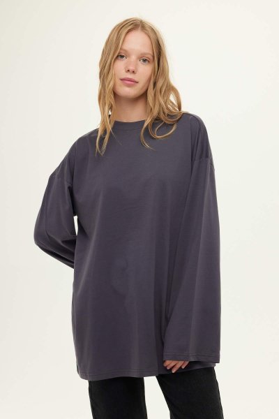 WIDE SLEEVE OVERSIZED TSHIRT ANTHRACITE 
