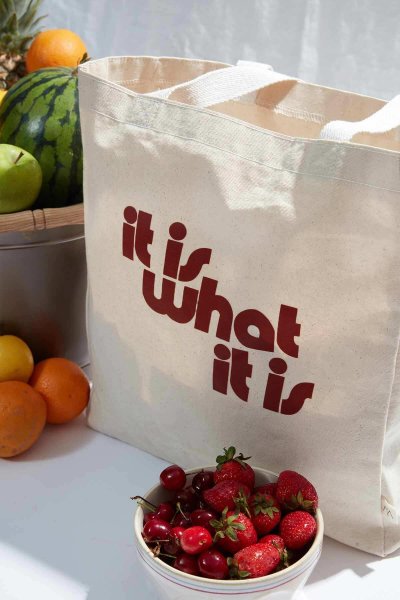 BASKILI KÖRÜKLÜ BEZ ÇANTA WHAT 