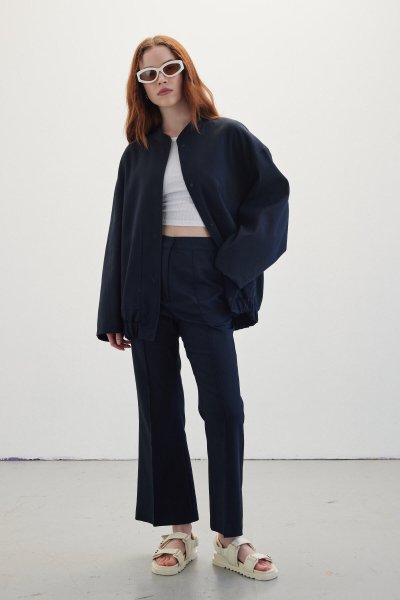 ÖZEL DİKİM BOMBER CEKET LACİVERT 