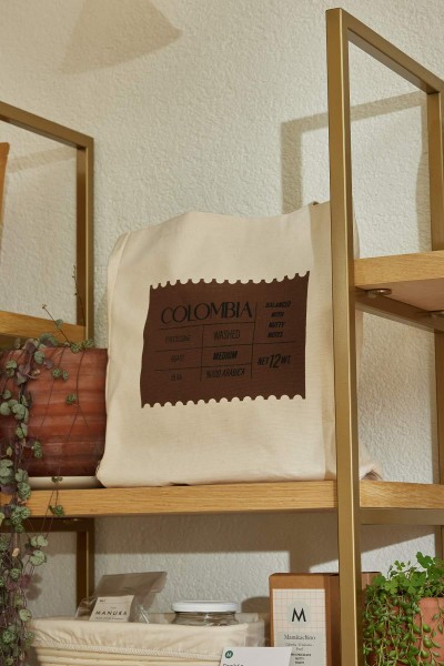 BASKILI KÖRÜKLÜ BEZ ÇANTA COLOMBIA 