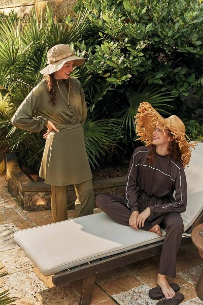 DÜZ PAÇA TESETTÜR MAYO PANTOLON HAKİ 