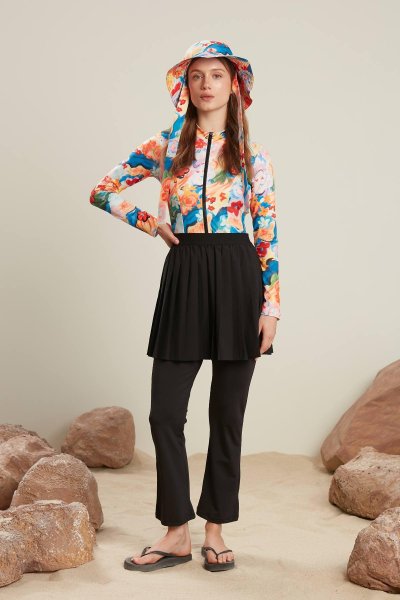 DESENLİ FERMUARLI SURF MAYO COLOR BRUSH 