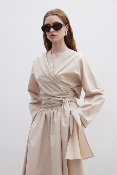 KIMONO STYLE PREMIUM SHIRT CAMEL 