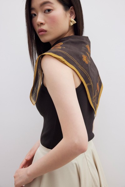 PATTERNED COTTON SCARF FLORAL 