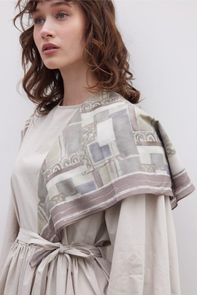 PATTERNED COTTON SCARF RUSTIC 