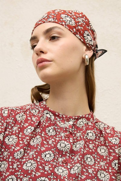 PATTERNED COTTON SCARF BLOOM 