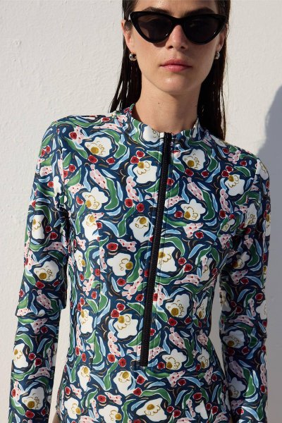 DESENLİ FERMUARLI SURF MAYO MULTİ COLOR 