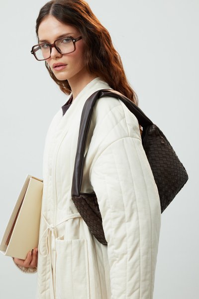 FRANCES ÖRGÜ OVAL ÇANTA ACI KAHVE 