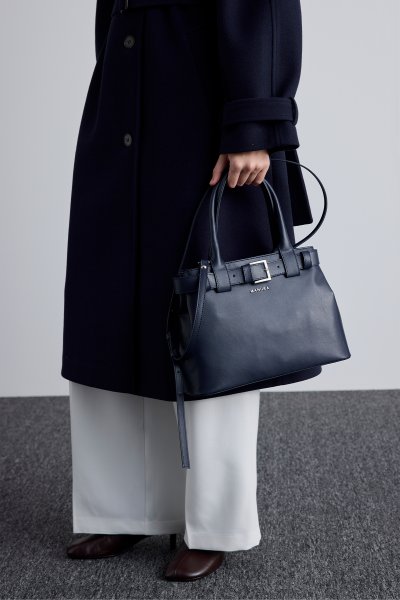 BELLA METAL BUCKLE BAG NAVY BLUE 