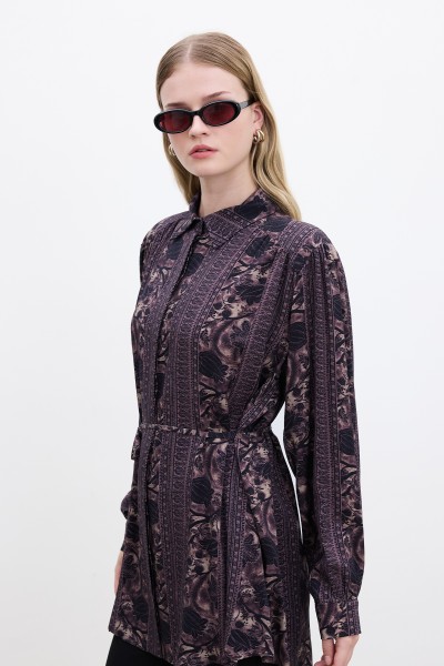 KUŞAKLI RETRO TARZ GÖMLEK TILDA 