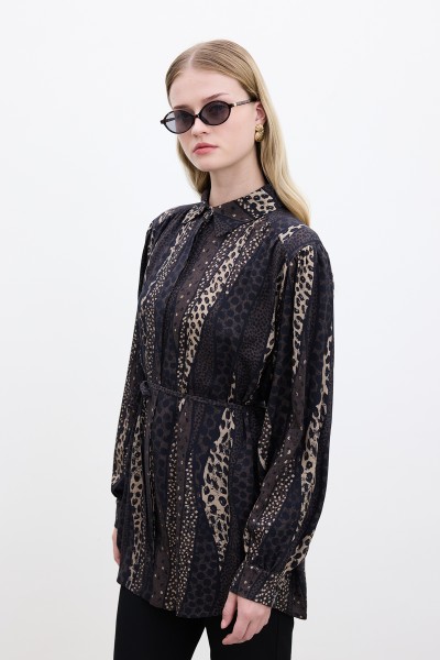 KUŞAKLI RETRO TARZ GÖMLEK KATE 