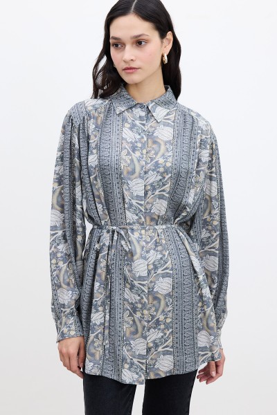 KUŞAKLI RETRO TARZ GÖMLEK GABRIELLE 