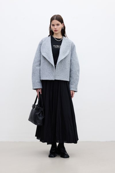 JACQUELINE KISA KAŞE KABAN GRİ 