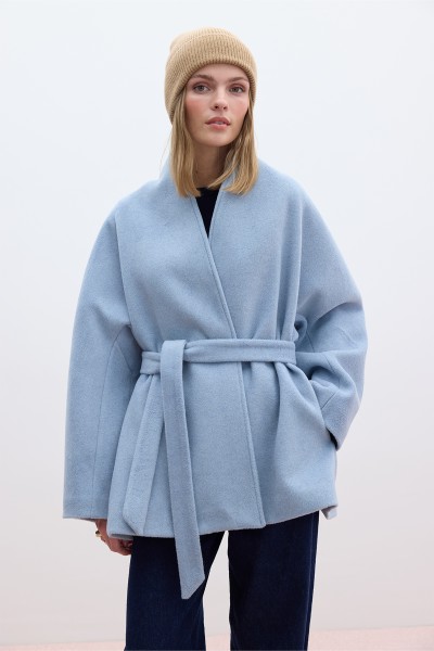 KİMONO TARZI KAŞE KABAN MAVİ 