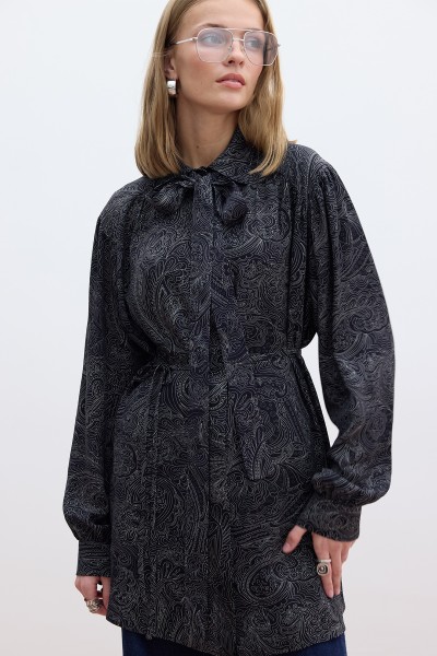 KUŞAKLI RETRO TARZ GÖMLEK REIANE 