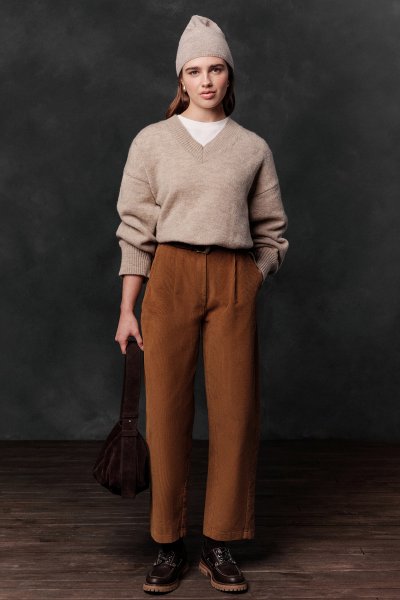 FİTİLLİ KADİFE BAGGY PANTOLON KİREMİT 