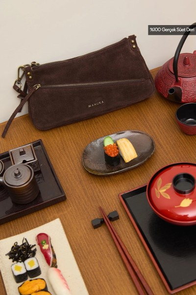 MARİ SÜET BAGET ÇANTA ACI KAHVE 