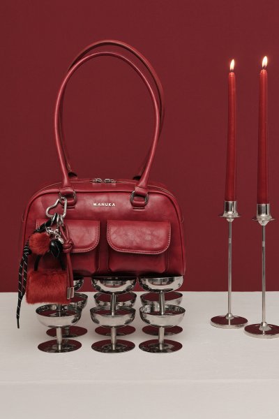 RETRO BAG WITH POCKETS CLARET RED 