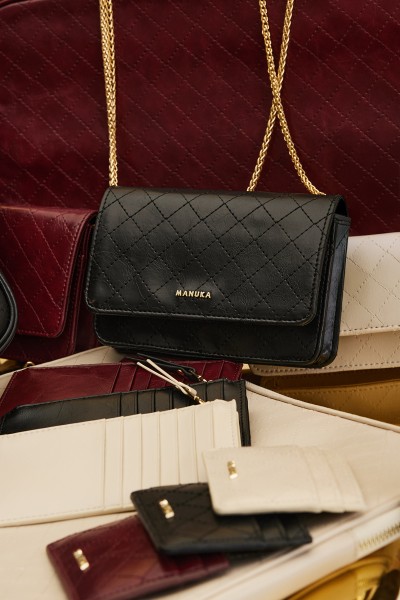 QUILTED WALLET BAG BLACK 