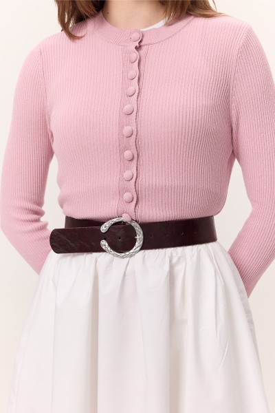 DÖVME TOKALI DERİ KEMER BORDO 