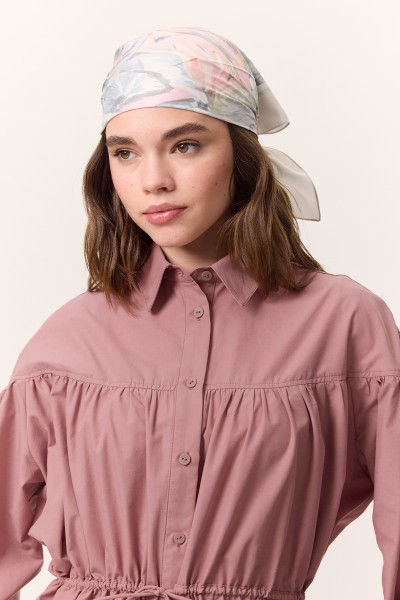 DESENLİ SATEN  FULAR SOFIA- YEŞİL 