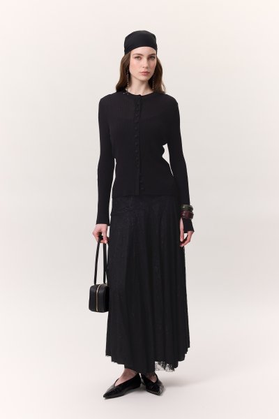 DANTELLİ GENİŞ ETEK SİYAH 