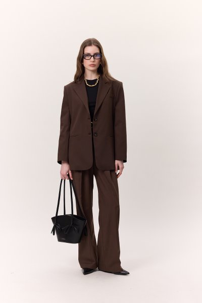 GENİŞ PAÇALI PALAZZO PANTOLON KAHVERENGİ 