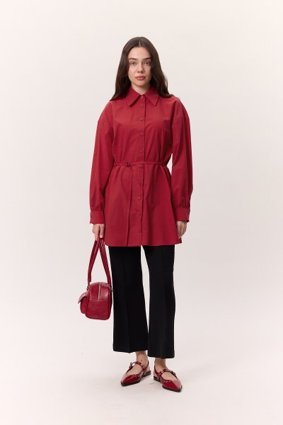 BELT DETAILED TUNIC RED 