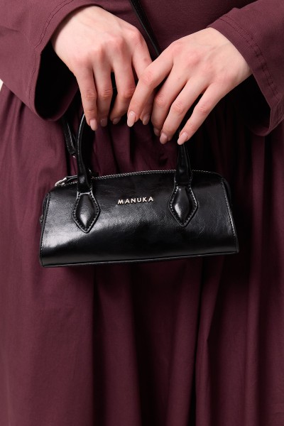 DERİ POLO MİNİ ÇANTA SİYAH 