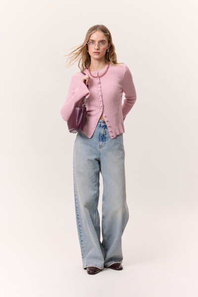 SMALL BUTTONED KNITWEAR CARDIGAN PINK 