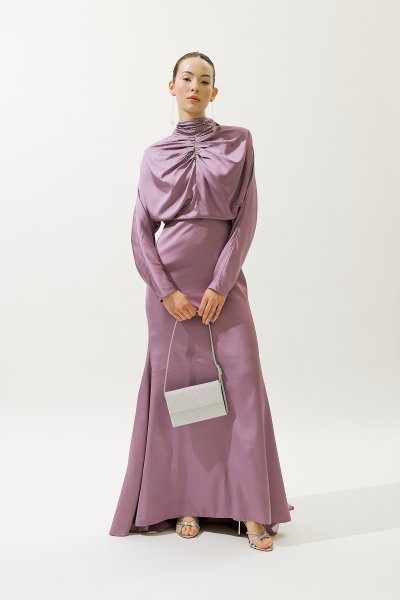 L'AMOUR TAŞLI ABİYE ELBİSE LİLA 