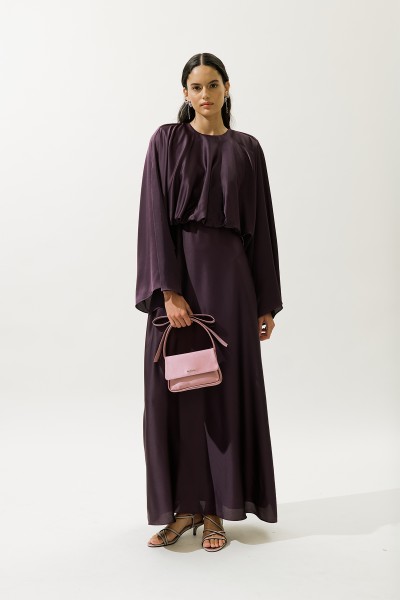 ADELE SATEN ABİYE ELBİSE MOR 