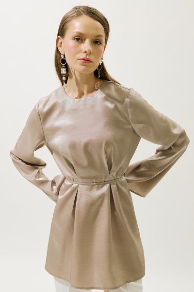 HANA ORGANZE BLUZ VİZON 